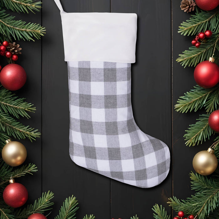 Contemporary Check Christmas Stockings