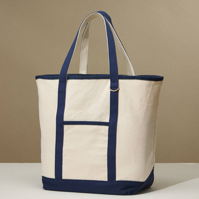 Ecofriendly Cotton Canvas Carry Tote with Charm Holder