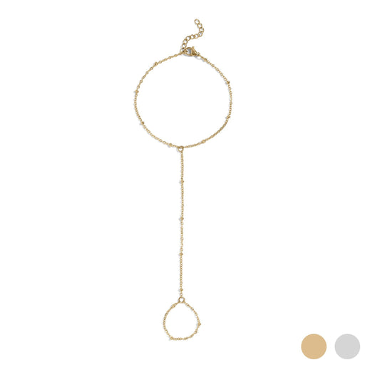 18K Gold PVD Stainless Steel Satellite Hand Chain