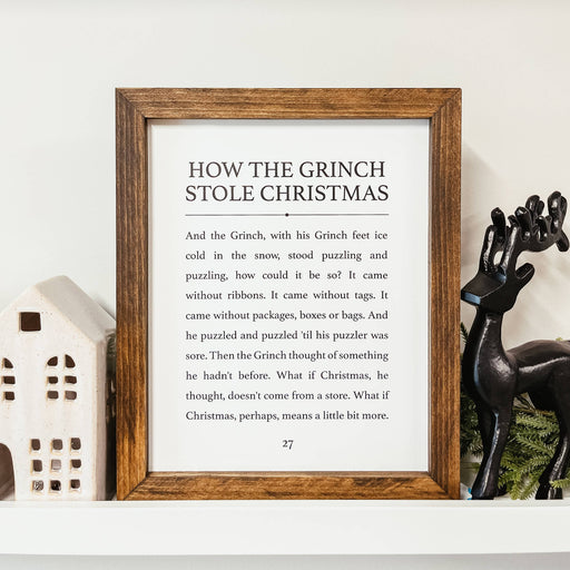 How The Grinch Stole Christmas Framed Wood Sign