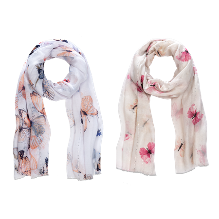 Scarf Spring Butterfly 70"x35"