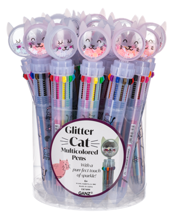 Pen Glitter Cat Multi-coloured
