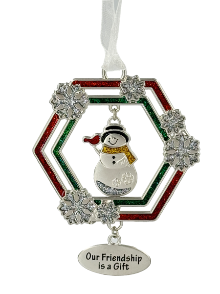 Orn Snowman With Cardinal