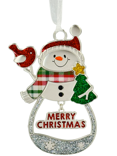 Orn Snowman With Christmas Tree