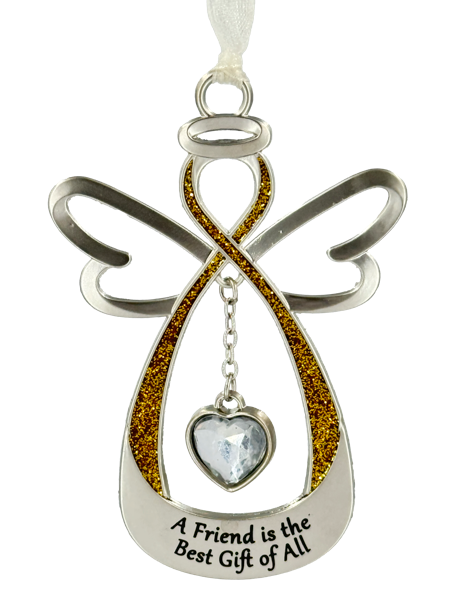 Orn Angel With Quote Charm