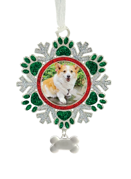 Orn Pawprint Snowflake