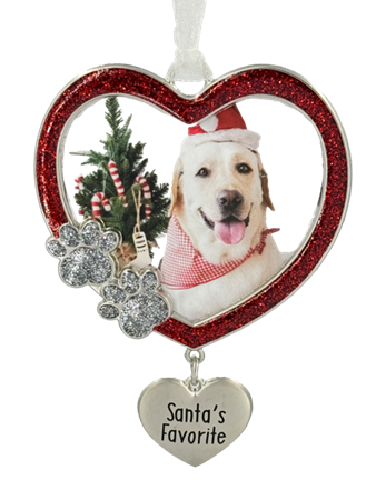 Orn Frame Heart With Pawprints