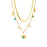 Evil Eye Gold Plated Stainless Steel Layered Necklace