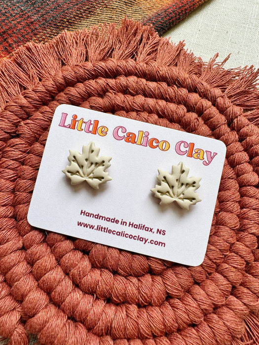 Leaf Studs | Polymer Clay Earrings 
