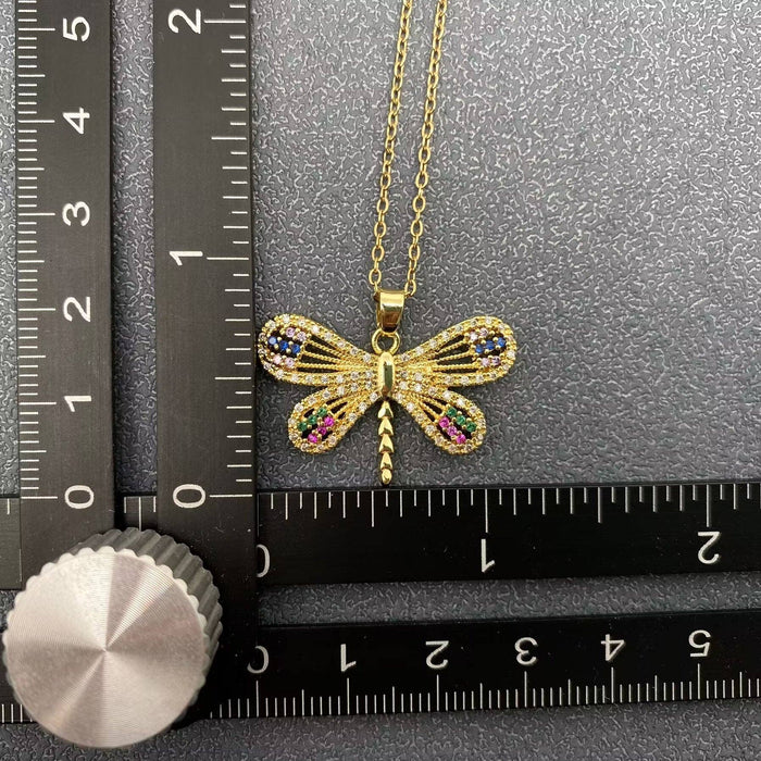 Dragonfly Charm Gold-plated Necklace