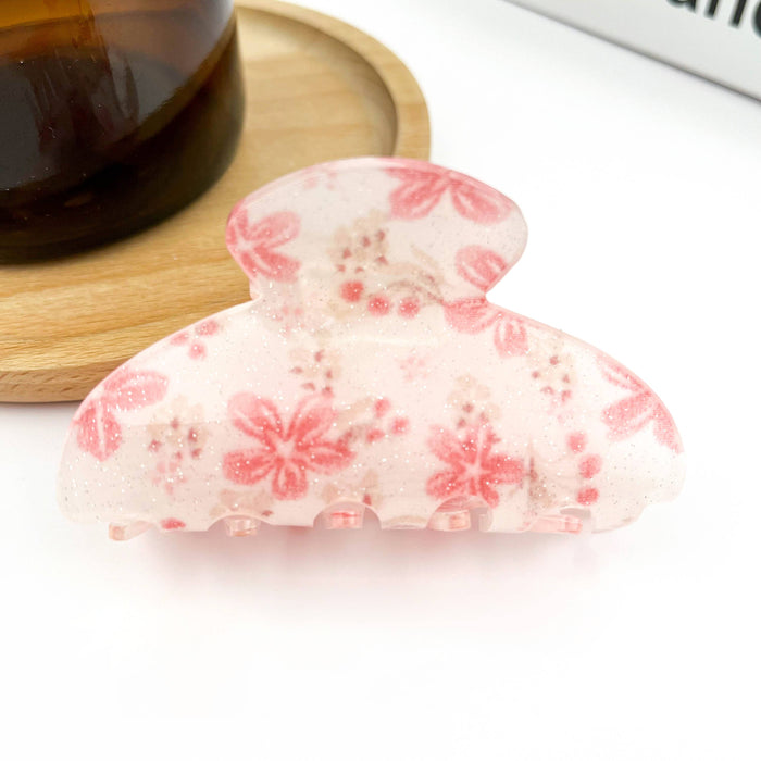 Spring Flower Half Circle Hair Clip