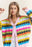 Fish Scales Multicolor Design Knit Cardigan