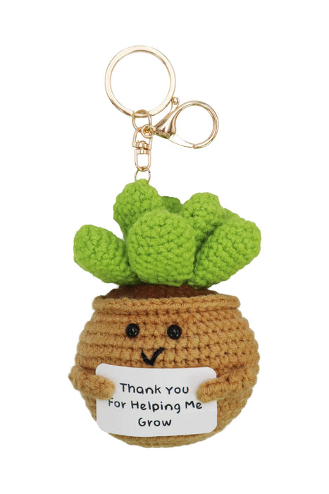 Large Emotional Support Pot Crochet Key Chain