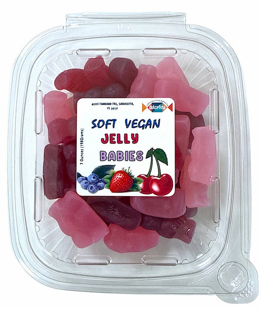 Soft Pink Vegan Jelly Babies 7oz Tub