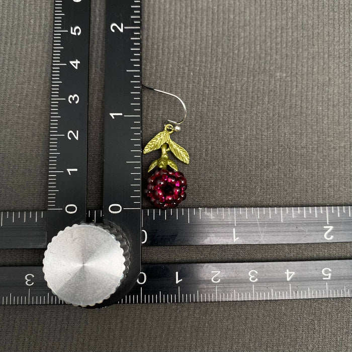 Garnet Raspberry Dangle Earrings