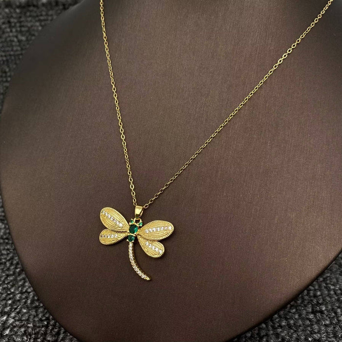 Dragonfly Charm Gold-plated Necklace