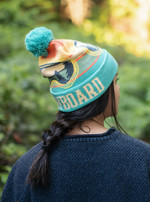 Snowboard Knit Beanie with Goggles Design Winter Hat for Skiing Snow Sports