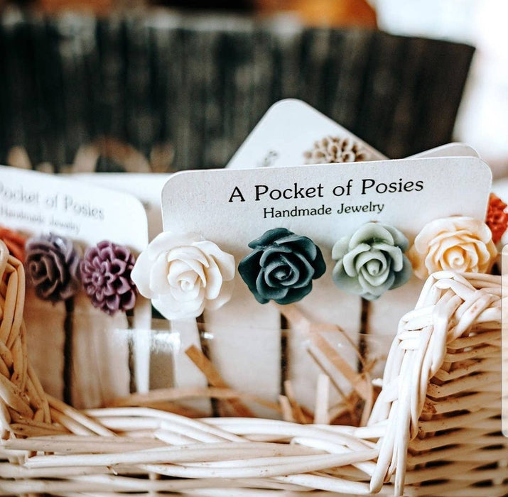 Flower Bobby Pins - Blue and Yellow