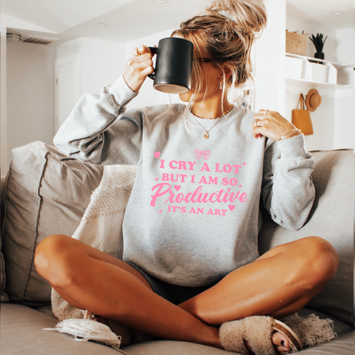 I Cry a lot Productive ADULT Sweatshirt | Taylor Swift Pink