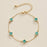 Gold Clover Charm Bracelet with Enamel Accents