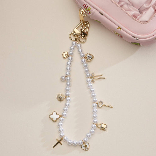 Pearl Charm Bag Chain with Gold Accents