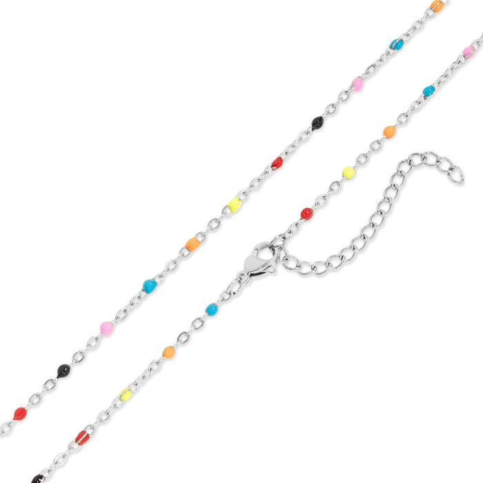 18K Gold PVD Stainless Steel Multi Confetti Chain Necklace