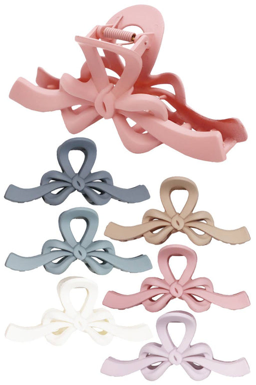 Bow Ribbon Matte Neutral Y2K Fashion Hair Claw