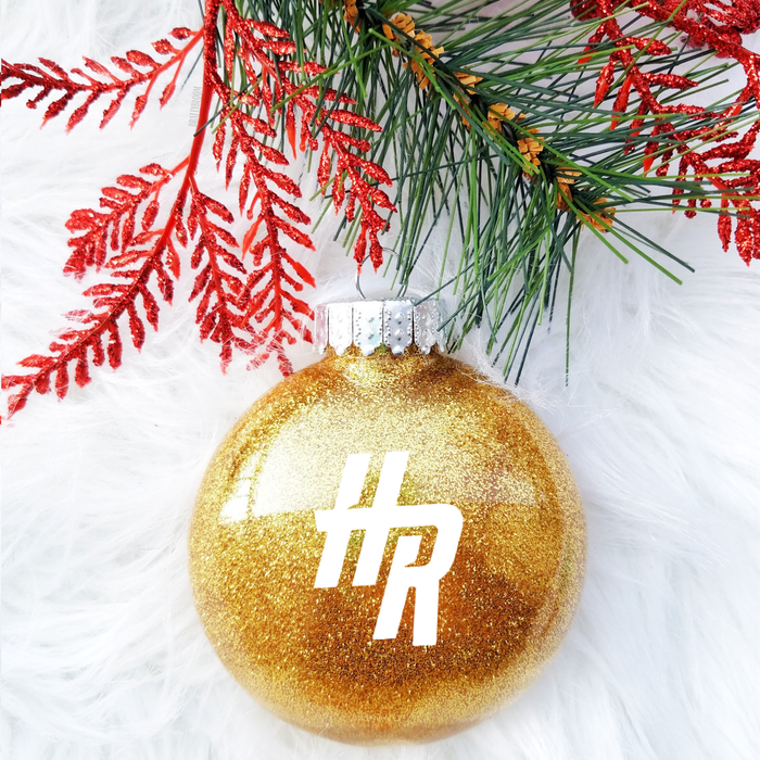 Heated Rivalry | Ornament | Gold Glitter | Plastic |