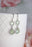 Light Green Glass Dangle Earrings | Two Jewel Teardrop