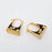 Black Enamel Carved Flower Bag Design Huggie Earrings