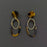 Leopard Color Resin & Metal Double Ring Dangle Earrings