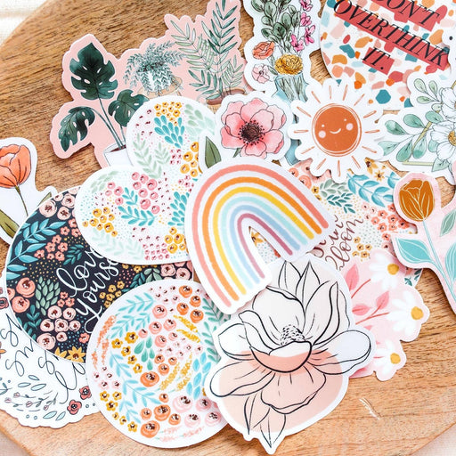Floral Heart Sticker, 3x3in