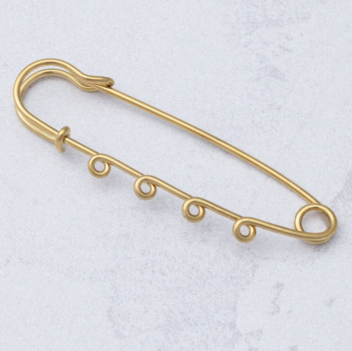 18K Gold Stainless Steel Charm Holder Brooch