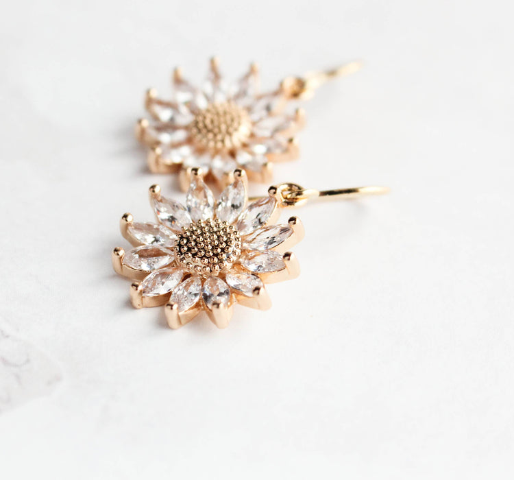 Sunflower Earring | Sparkling Glass Earrings