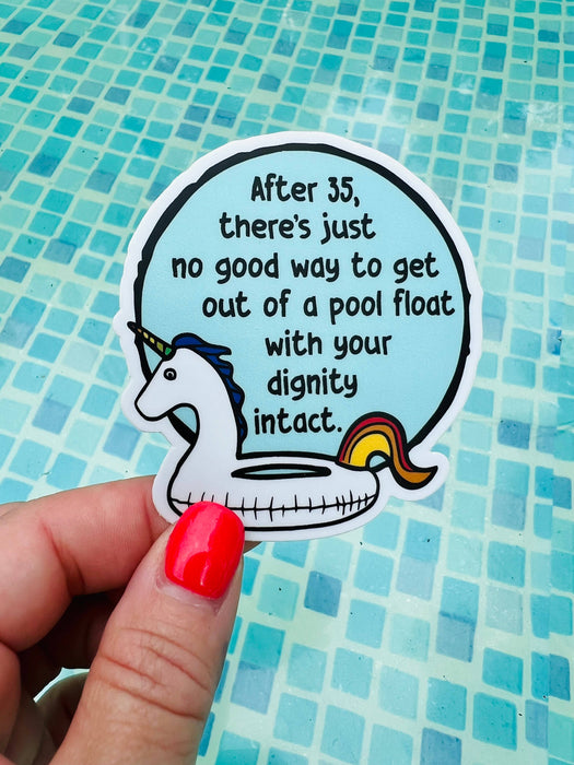 No way to get out of a pool float with your dignity stickers