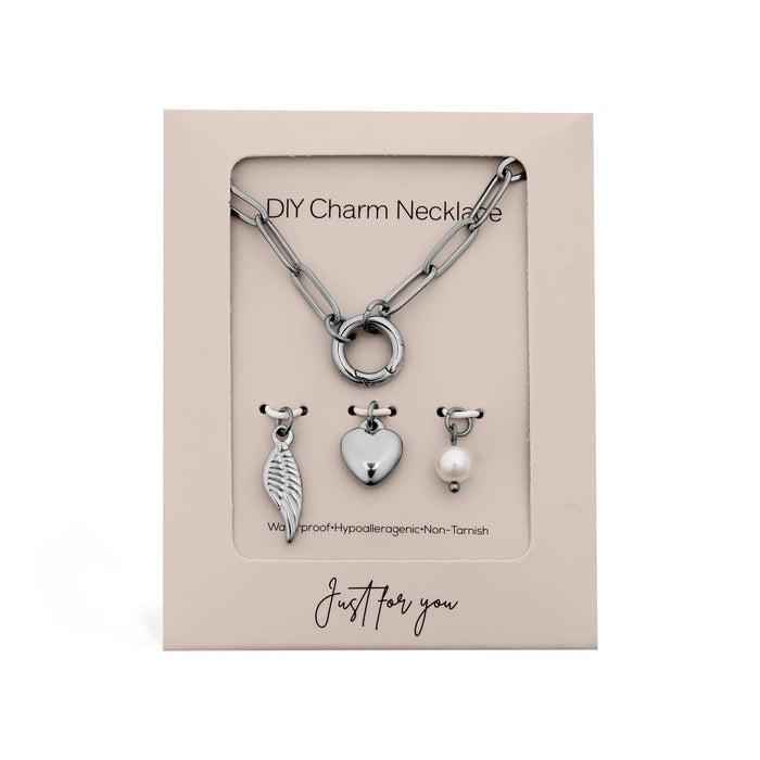 18K Gold Angel Wing Charm Holder Necklace Gift Set