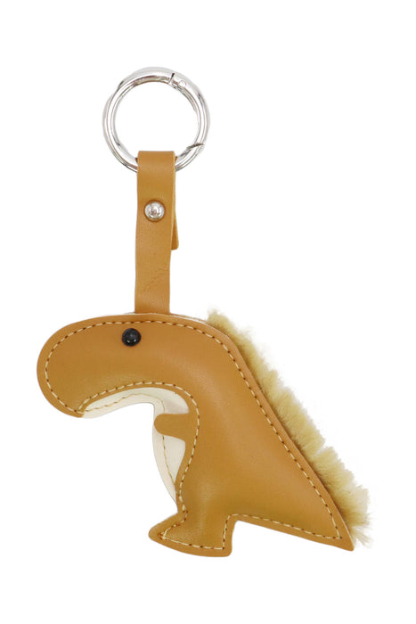 Dinosaur Vegan Leatherwork Metal Key Ring