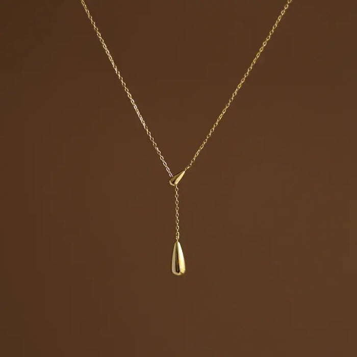 Gold Water Drop Necklace Chain Pendant