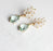 Glass Leaf Earrings | Rhinestone Studs | Gold