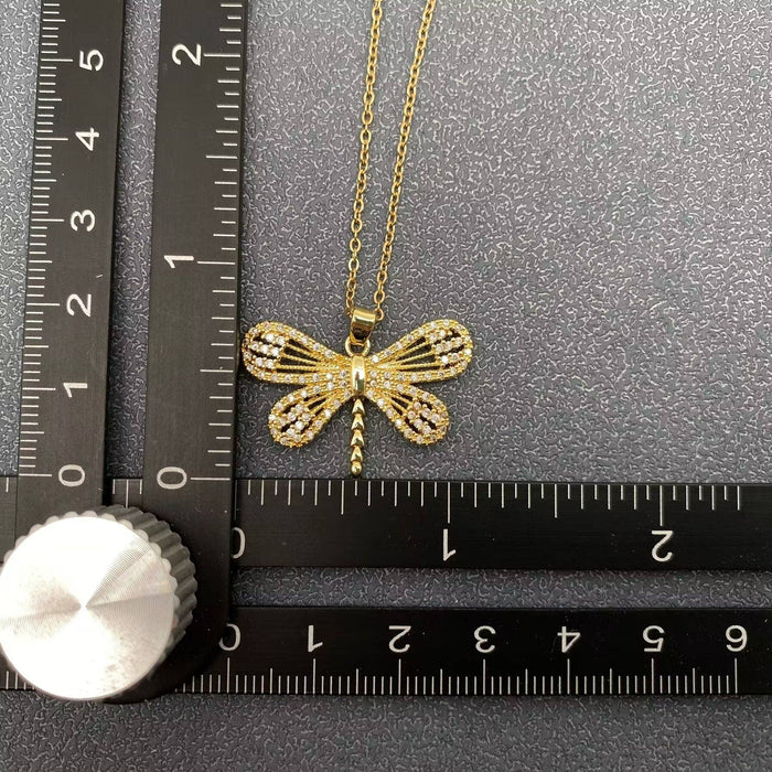 Dragonfly Charm Gold-plated Necklace