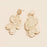 Sophisticated Wooden Post | Earrings with Floral Filigree Design