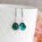 Emerald Green Glass Earrings - Jewel Ear Wire - Rope Setting