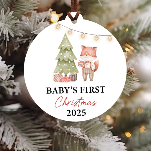 Baby's First Christmas Ornament 2025 | Woodland Fox