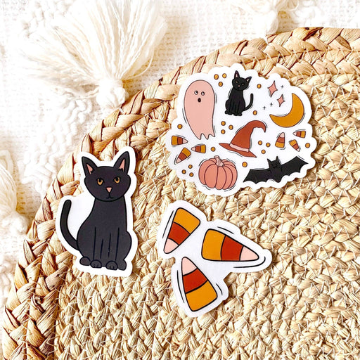Clear Black Cat Sticker, 2.75x2 in.