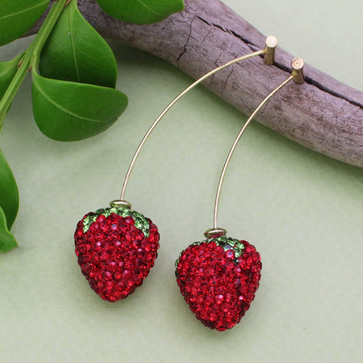 Fresh off the Vine Crystal Strawberry Earrings