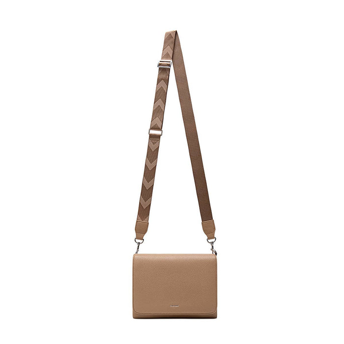 Gianna - Recycled Vegan Crossbody Bag - Latte Pebbled
