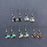 Geometric Dangle Earrings Inlaid with Natural Stone