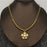 Inlaid Pearl Flower Charm 18K Gold Plated SS Necklace - FGS