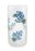 Vase Glass 10"x5" Blue Flowers