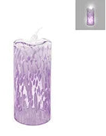 Candle Glass 10"x3.5" Lavender